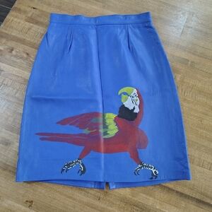 Vintage Firenze Santa Barbara Genuine Leather Pencil Skirt